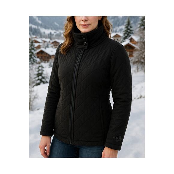 The North Face Black Quilted Fleece Lined Jacket Medium - Picture 1 of 11